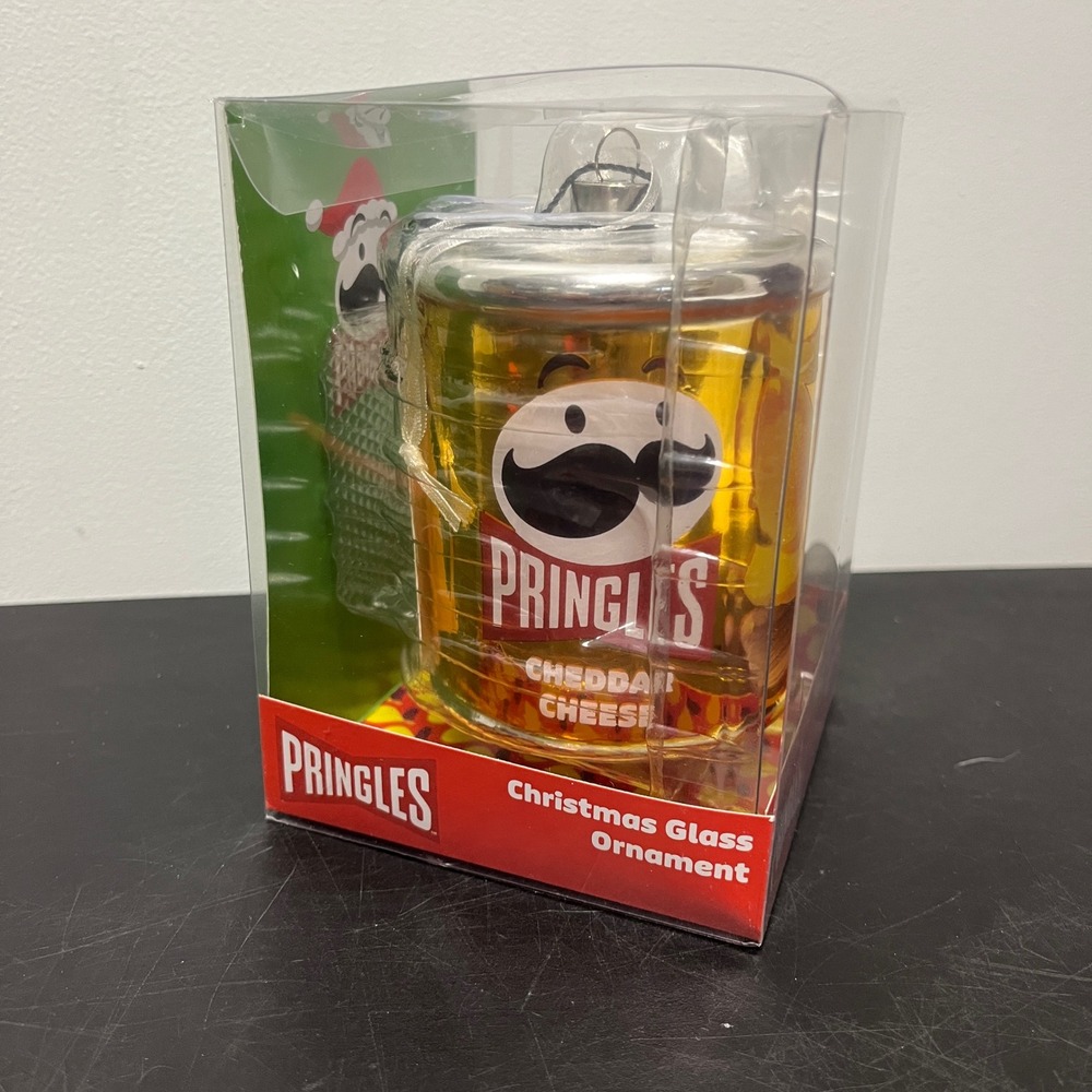 Pringles Cheddar Cheese Pastry‎ Glass Christmas Ornament Kat & Annie New